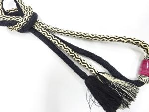 アンティーク　トンボ玉帯留め　正絹手組帯締めセット